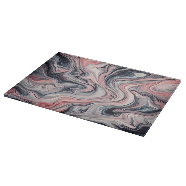 Swirling Shades of Pink, Grey, and White Schneidebrett (Ecke)