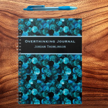 Swirls in Light Blue Aqua Teal and Black Stunning