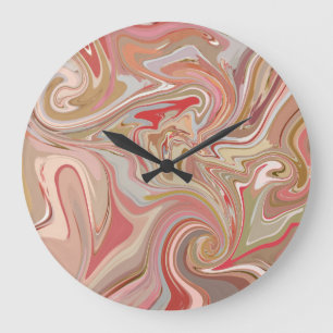Swirls of Coral Große Wanduhr