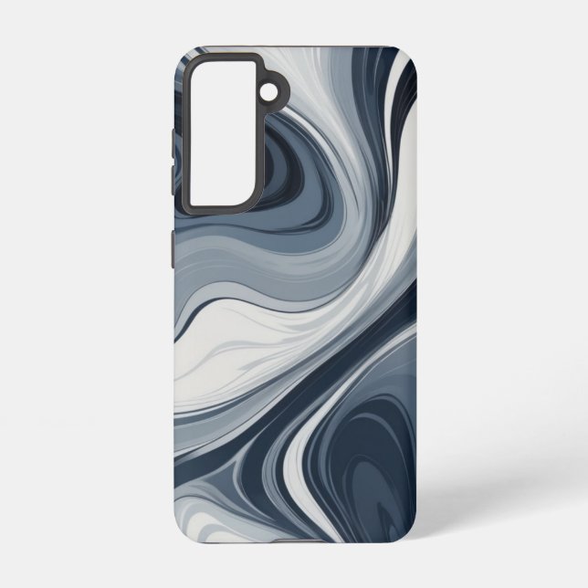Swirls of white milk in dark blue samsung galaxy hülle (Rückseite)