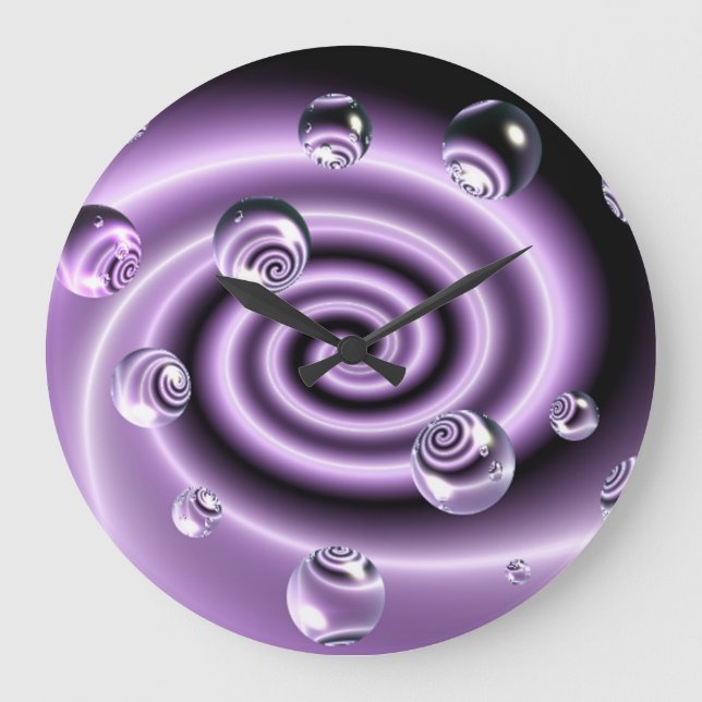 Swirly Bubbles Wall Clock Große Wanduhr (Vorderseite)