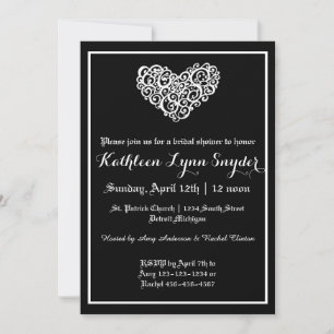 Swirly Heart Hochzeit - Einladung zur Brautparty