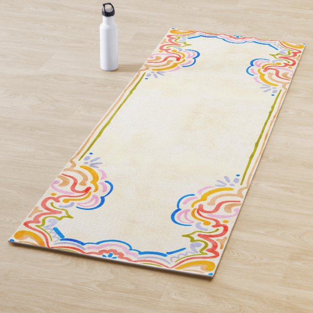 Swirly Scroll Watercolor Brush strokes Yogamatte (Beispiel)