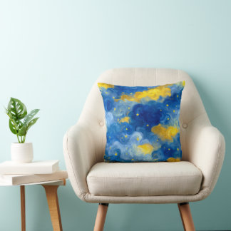 Swirly stars and sky abstract kissen