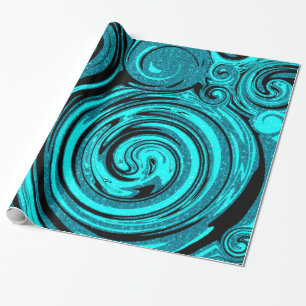 Swirren in Blau Geschenkpapier