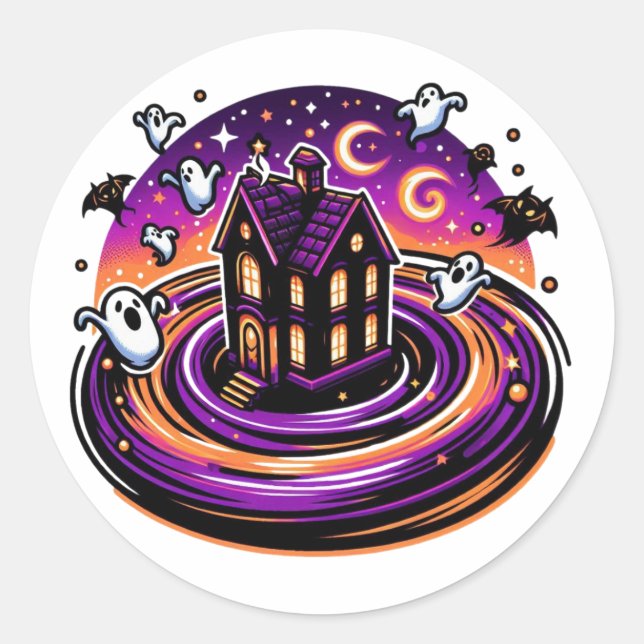 Swirren Spuk Halloween-Sticker Ghosts Runder Aufkleber (Vorderseite)
