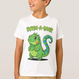 Swish-A-Saur Süße Leguan-Dinosaurier mit gestreift T-Shirt
