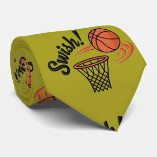 Swish Slam Dunk: Vintager Basketballstil Krawatte