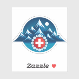 Swiss Alps Illustration Aufkleber