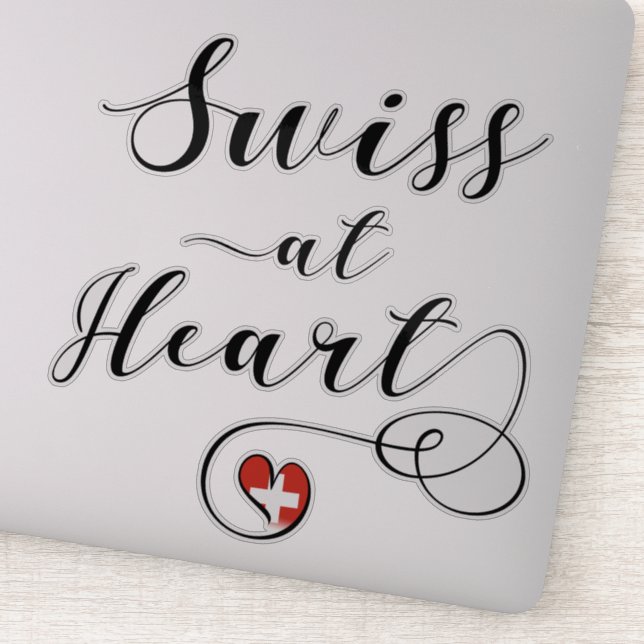 Swiss At Heart, Schweiz Aufkleber (Detail)