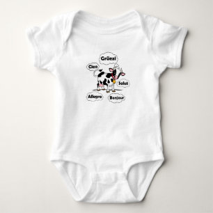 Swiss Cow Grüezi Bonjour Ciao Schweiz Reisen Baby Strampler