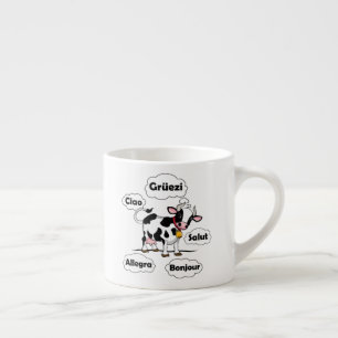 Swiss Cow Grüezi Bonjour Ciao Schweiz Reisen Espressotasse