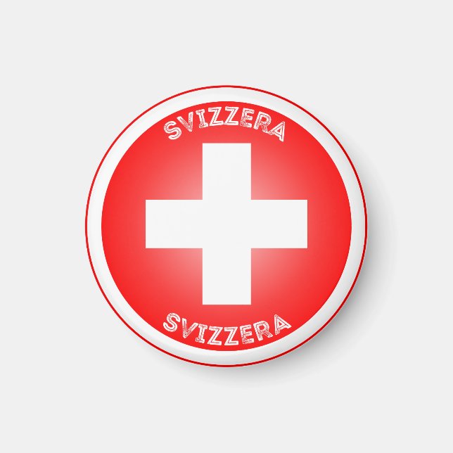 Swiss Cross Svizzera Circle Form Magnet (Vorne)