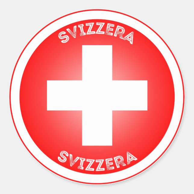 Swiss Cross Svizzera Circle Form Runder Aufkleber (Vorderseite)