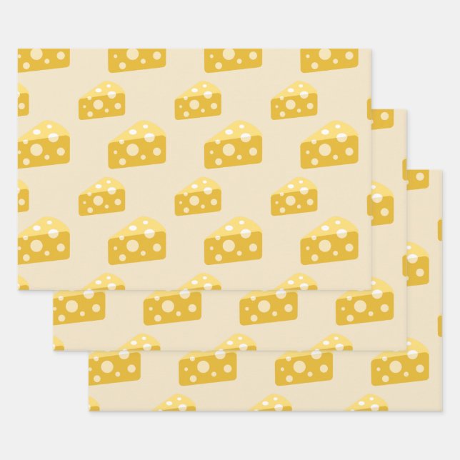 Swiss Emmental Yellow Food Lover Pattern Queso Geschenkpapier Set (Set)