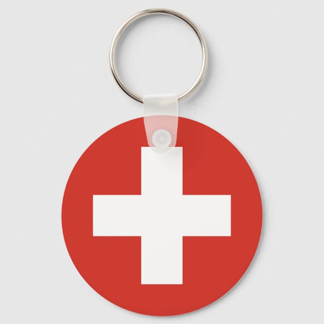 Swiss Flag Red Cross Schlüsselanhänger (Vorderseite)
