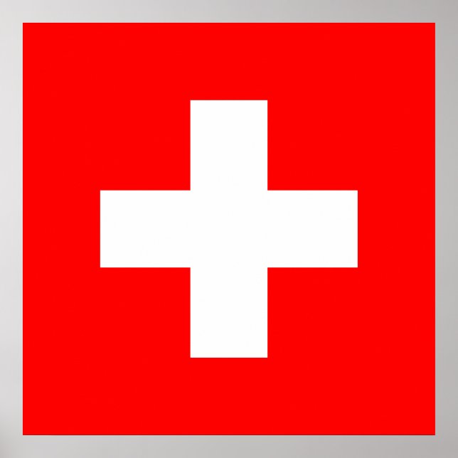 Swiss Flag (Switzerland) Poster (Vorne)