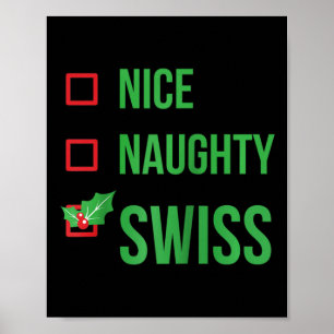 Swiss Funny Switzerland Pajama Weihnachtsgeschenk Poster