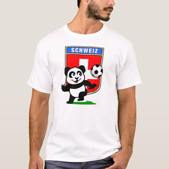 Swiss Soccer Panda (leichte Shirts) T-Shirt (Vorderseite)