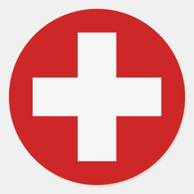 SWISS-Style Runder Aufkleber (Vorderseite)