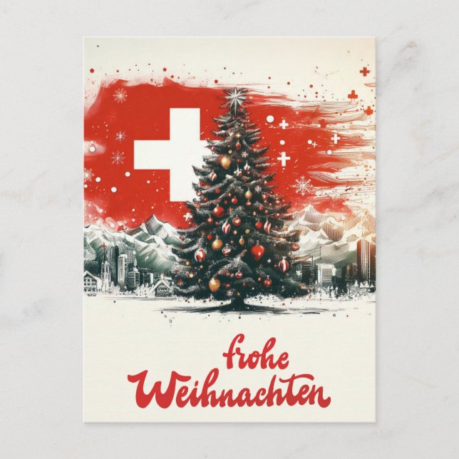 SWISS Weihnachten Postkarte (Vorderseite)