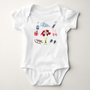 Swiss Winter Travel Combo Baby Bodysuit Strampler