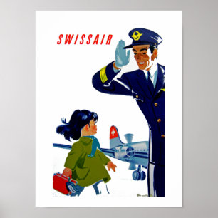 Swissair kleines Mädchen Poster