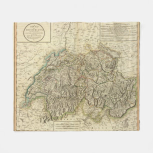 Swisserland - die Schweiz-Atlas-Karte Fleecedecke
