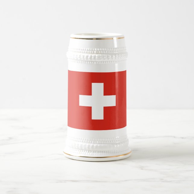 Switzerland Flag Bierglas (Mittel)