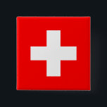 Switzerland Flag Button<br><div class="desc">The Swiss flag is a square with a cross in the center. The used colors in the flag are red, white. The proportion of the Swiss flag is 1:1. The Flag of Switzerland was adopted in 1889. The first use of the current flag design was in 1470. The last change...</div>