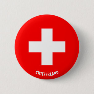 Switzerland Flag Charming Patriotic Button