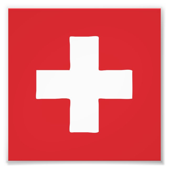 Switzerland Flag Emblem Fotodruck (Vorne)