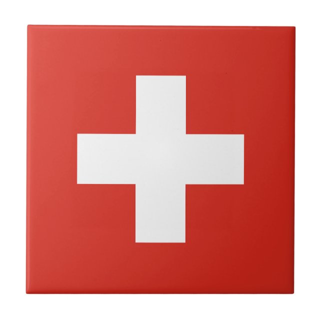 Switzerland Flag Fliese (Vorderseite)