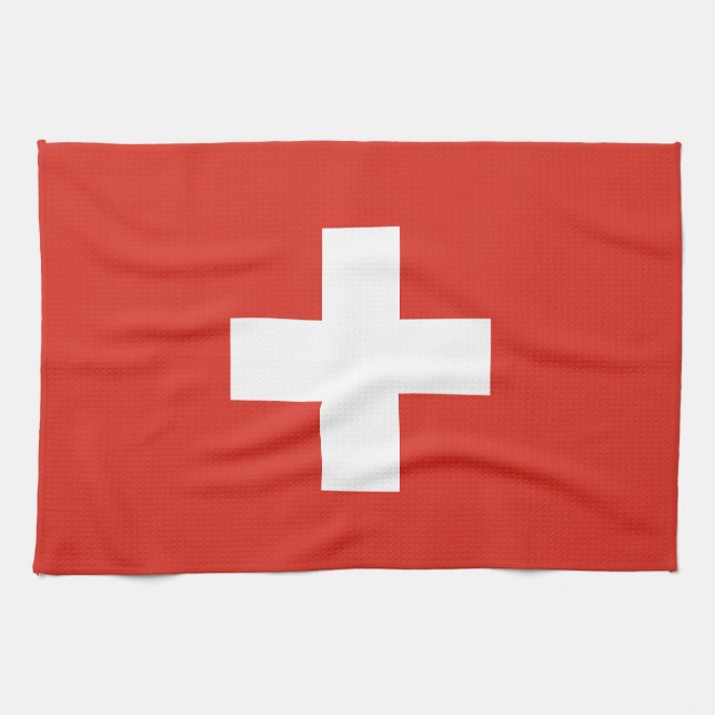Switzerland Flag Geschirrtuch (Horizontal)