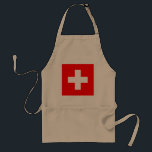 Switzerland Flag Schürze<br><div class="desc">The Swiss flag is a square with a cross in the center. The used colors in the flag are red, white. The proportion of the Swiss flag is 1:1. The Flag of Switzerland was adopted in 1889. The first use of the current flag design was in 1470. The last change...</div>