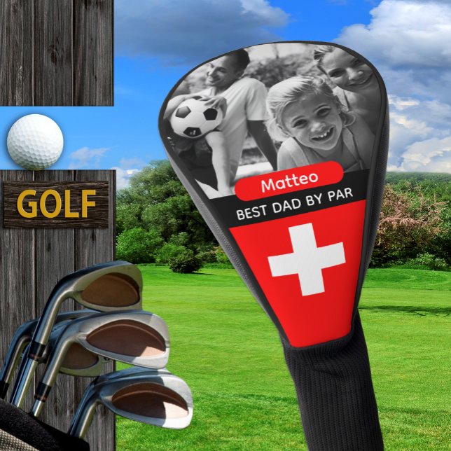 Switzerland Golf, Best Dad, Swiss Flag, Photo Golf Headcover (Switzerland Golf Head Cover / Flag, name)