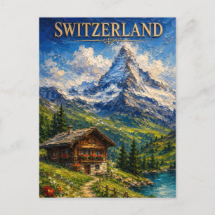 Switzerland: Majestic Matterhorn Mountain Art Souv Postkarte