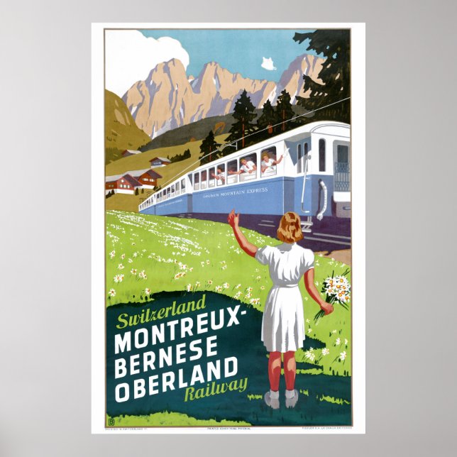 Switzerland Montreux-Bernese Oberland Railway Poster (Vorne)