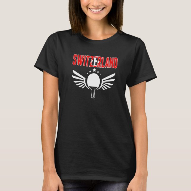 Switzerland Ping Pong   Swiss Table Tennis Support T-Shirt (Vorderseite)