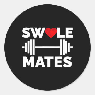 Swole Mates Matching Paares Workout Gym Partner V Runder Aufkleber