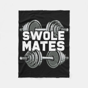Swole Mates Powerlift Gym Workout Swole Gainz Fleecedecke