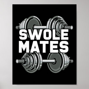 Swole Mates Powerlift Gym Workout Swole Gainz Poster