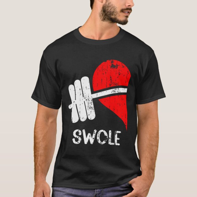 Swole Paare Matching Gym Funny T-Shirt Weightl (Vorderseite)