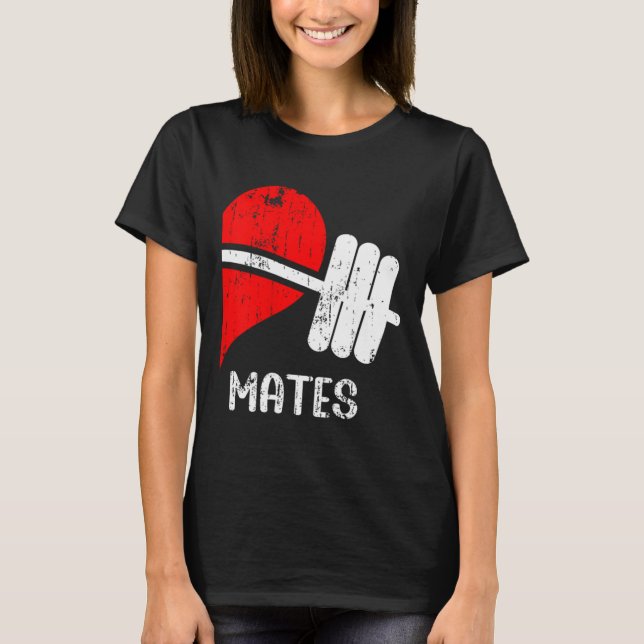 Swole Paare Matching Gym Funny T-Shirt Weightl (Vorderseite)