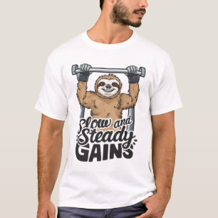 Swole Sloth - "Langsame und stetige Gewinne" T-Shirt