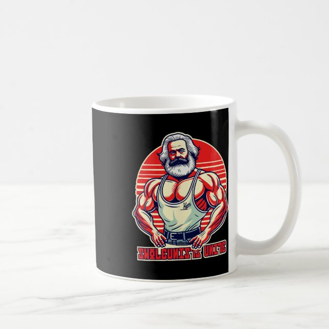 Swoleunists Unite Funny Communist Gym Bodybuilder Kaffeetasse (Rechts)