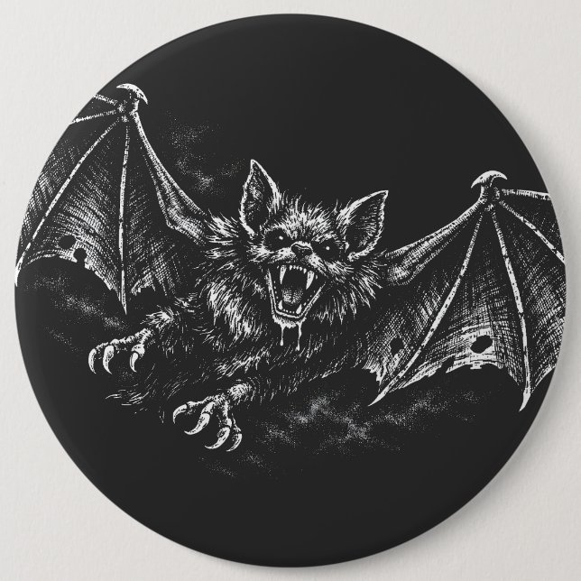 Swooping Bat - von BurnsInHell Button (Vorderseite)