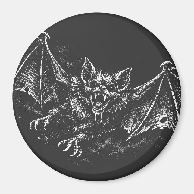 Swooping Bat - von BurnsInHell Magnet (Vorne)