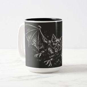 Swooping Bat - von BurnsInHell Zweifarbige Tasse