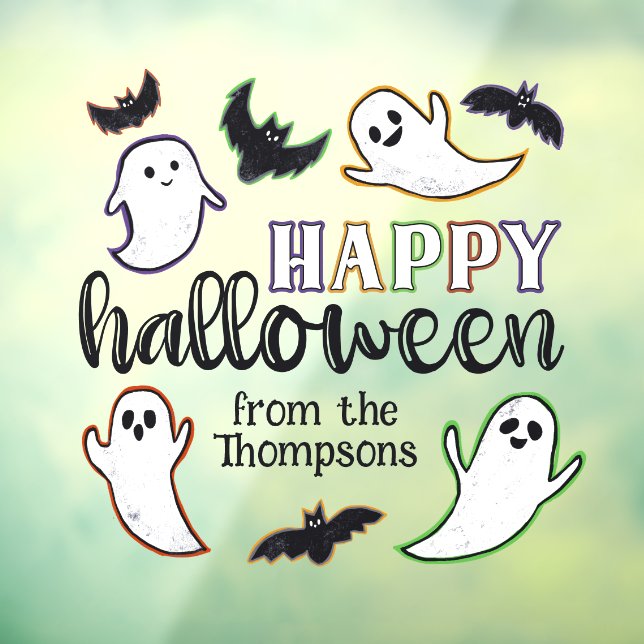 Swooping Ghosts & Bats glückliches Halloween aus d Fensteraufkleber (Blatt 3)